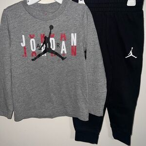 Jordan Kids Gray and Black Jogger Set